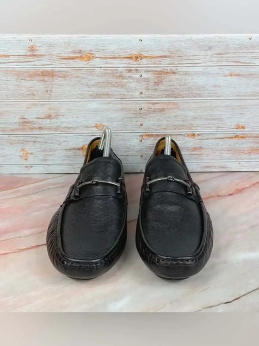 Vince Camuto Versic Loafers Pebbles Black Leather - EUC Like New